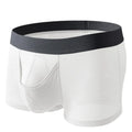 Men's ice silk boxer low waist breathable mesh knitted nylon underpants solid colour black gray white