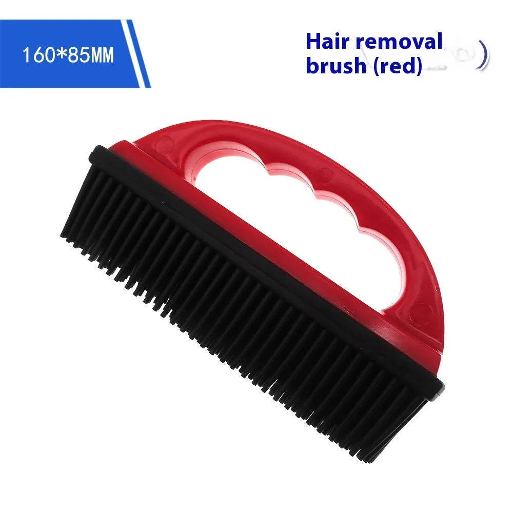Red pet grooming and carpet cleaning brush measuring 160mm by 85mm for hair removal