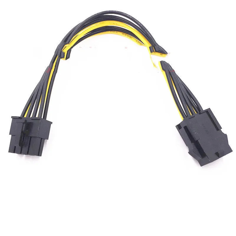 A 20cm long black 6-pin to 8-pin PCIe graphics card power extension cable.