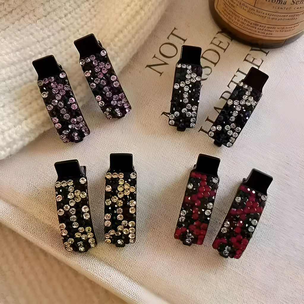 Rhinestone bangs side barrette with imitation pearl on zinc alloy base