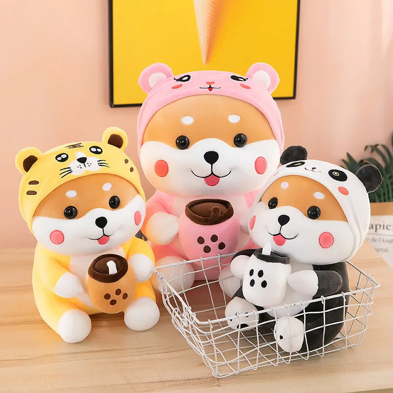 65cm mascot plush toy in pink with four-sided stretch fleece fabric and down cotton filling