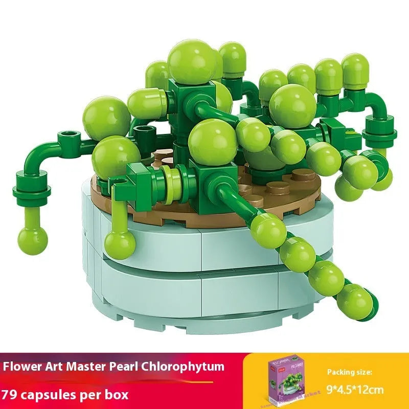 Plastic building blocks flower pot model assembly toy for teenagers