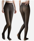 Women's thickened velvet transparent pantyhose in black showing hip lifting and shaping function