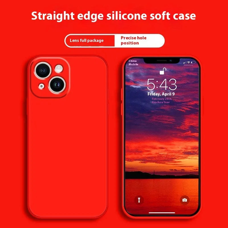 TPU silicone gel protective phone case for iPhone in classic black, showing camera cutout and edges