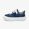 Men's low-top canvas platform shoes with round toe and lace-up closure in multiple colour options