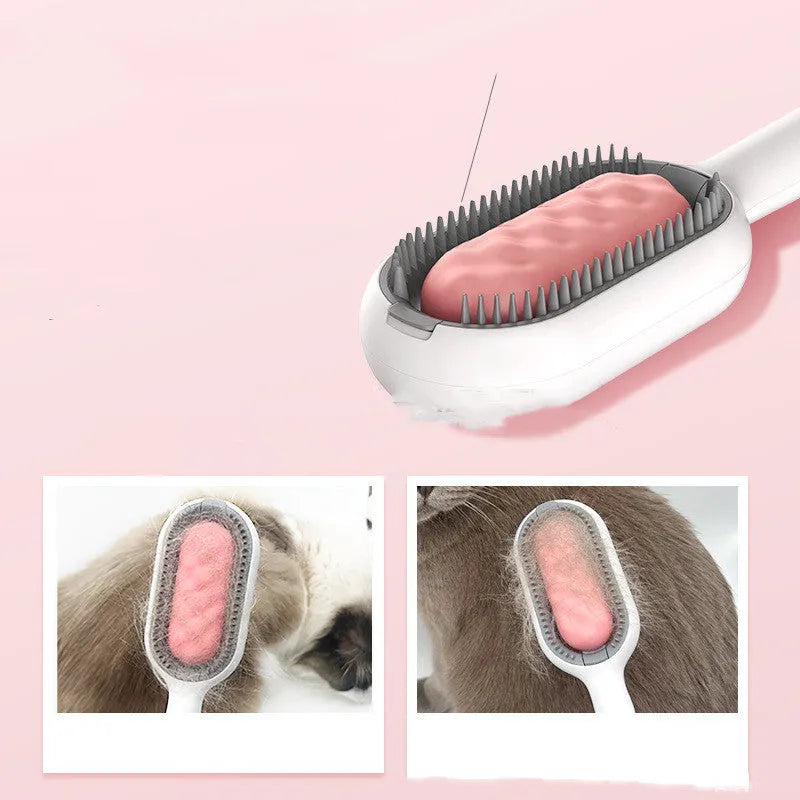 Green hair removal comb for cats and dogs with disposable wipes stickers, plastic body, 5.3 x 2.6 x 19 cm