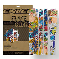 PVC frame colour changing film for mountain bike protection in caterpillar style pattern on black frame