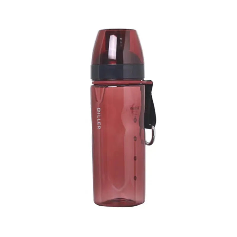 Chinese style portable sports water cup with integrated tea compartment in multiple colours
