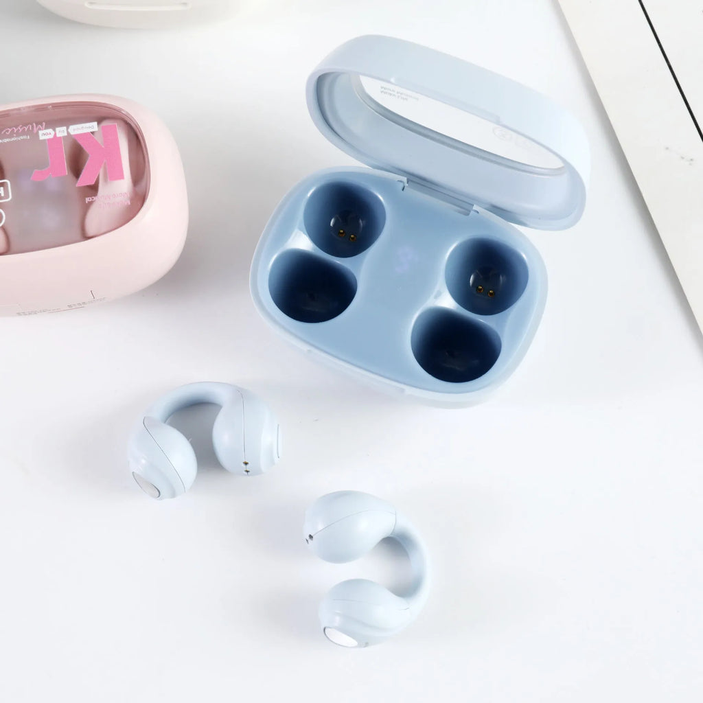 True wireless sports running Bluetooth headset in pink, PC ABS construction, 10 metre range