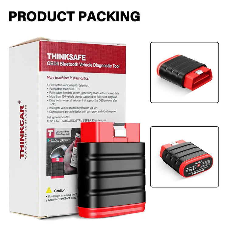 Thinksafe OBD2 full system diagnostic tool with five reset service functions for 12V vehicles