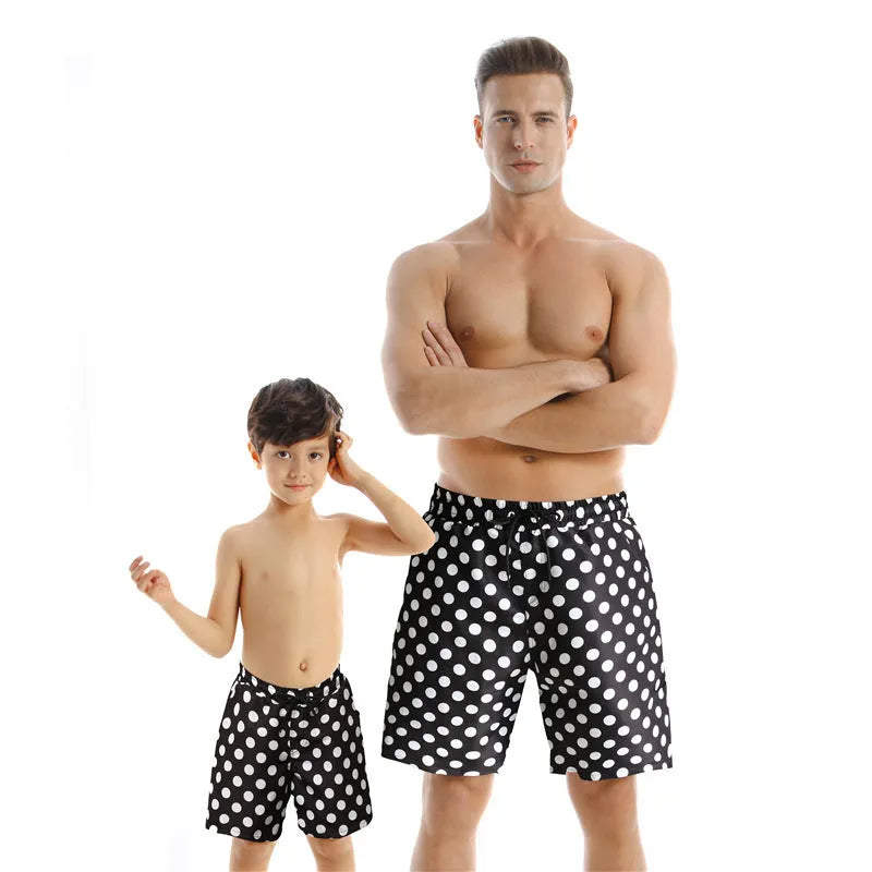 Blue printed quick drying cotton blend beach pants for men with elasticated waist