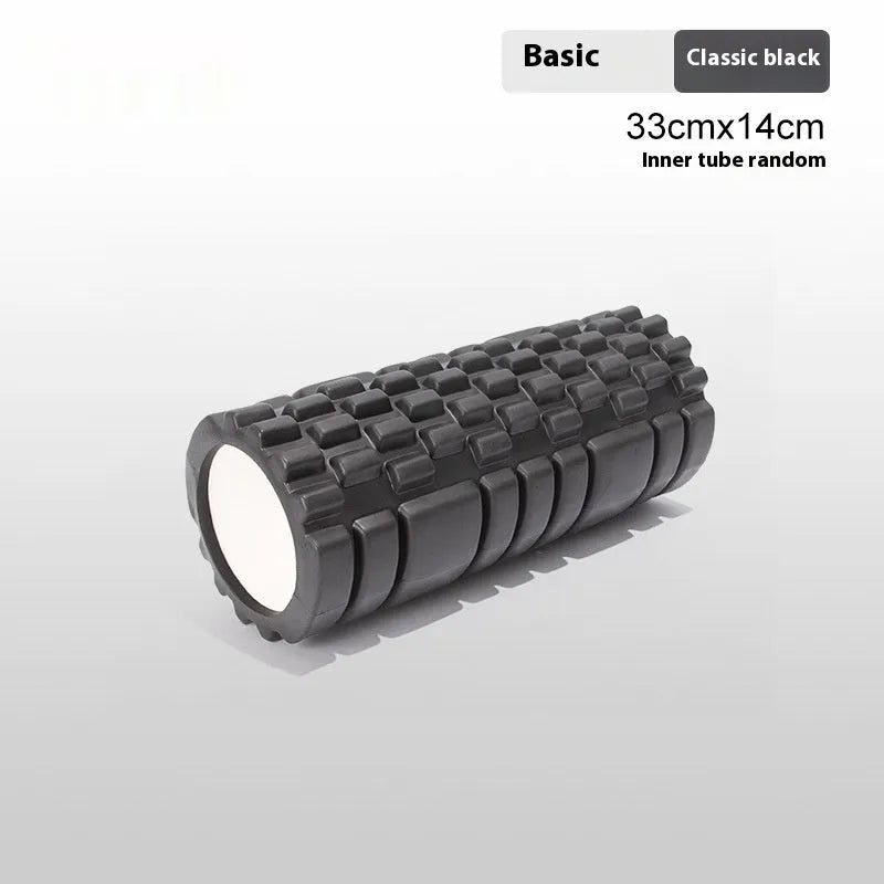 A cylindrical EVA foam roller for fitness and muscle recovery, shown in a selection of available colours.