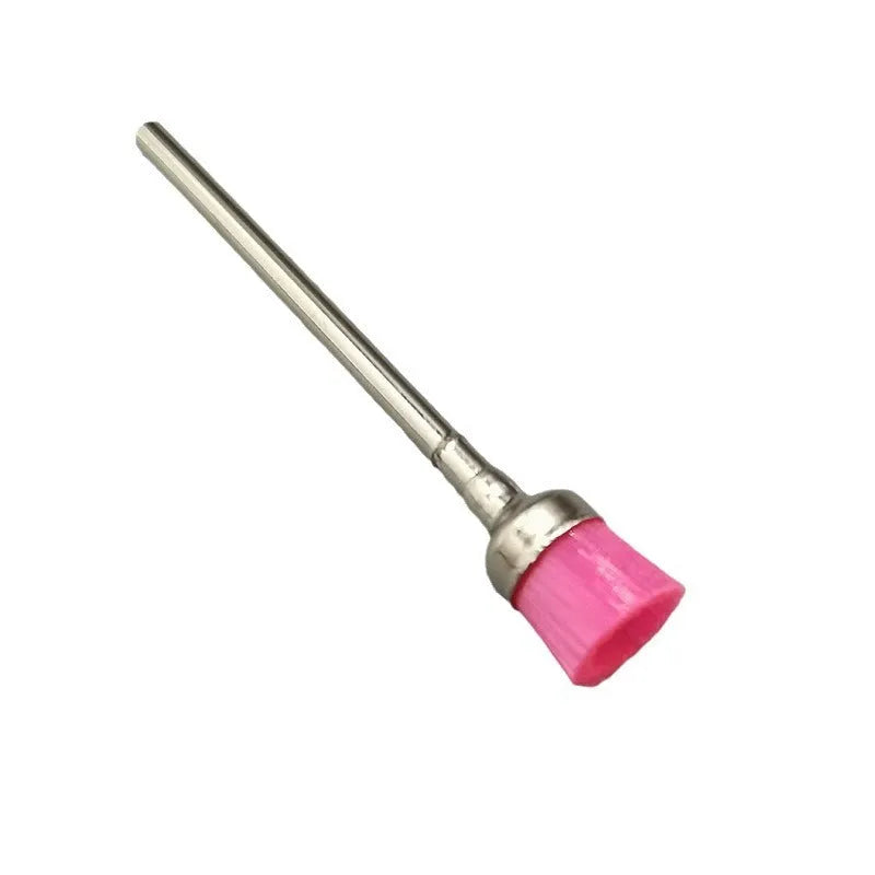 Polishing brush for cleaning nail grinding heads, available in multiple colours, with a simple handheld design.