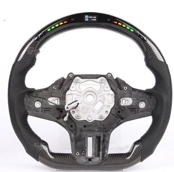 Black carbon fibre LED intelligent sports steering wheel for BMW X3 X5 models