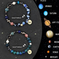 Two natural stone beaded bracelets for zodiac signs on a stretch cord.