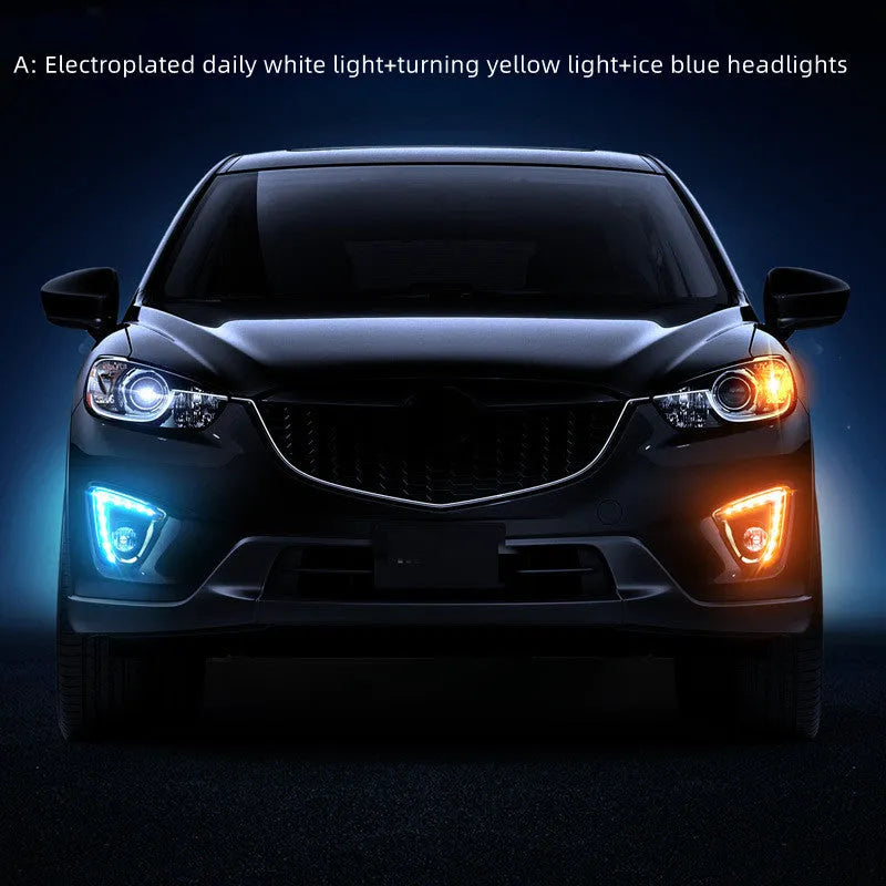 Pair of electroplated LED daytime running light units for Mazda CX-5.