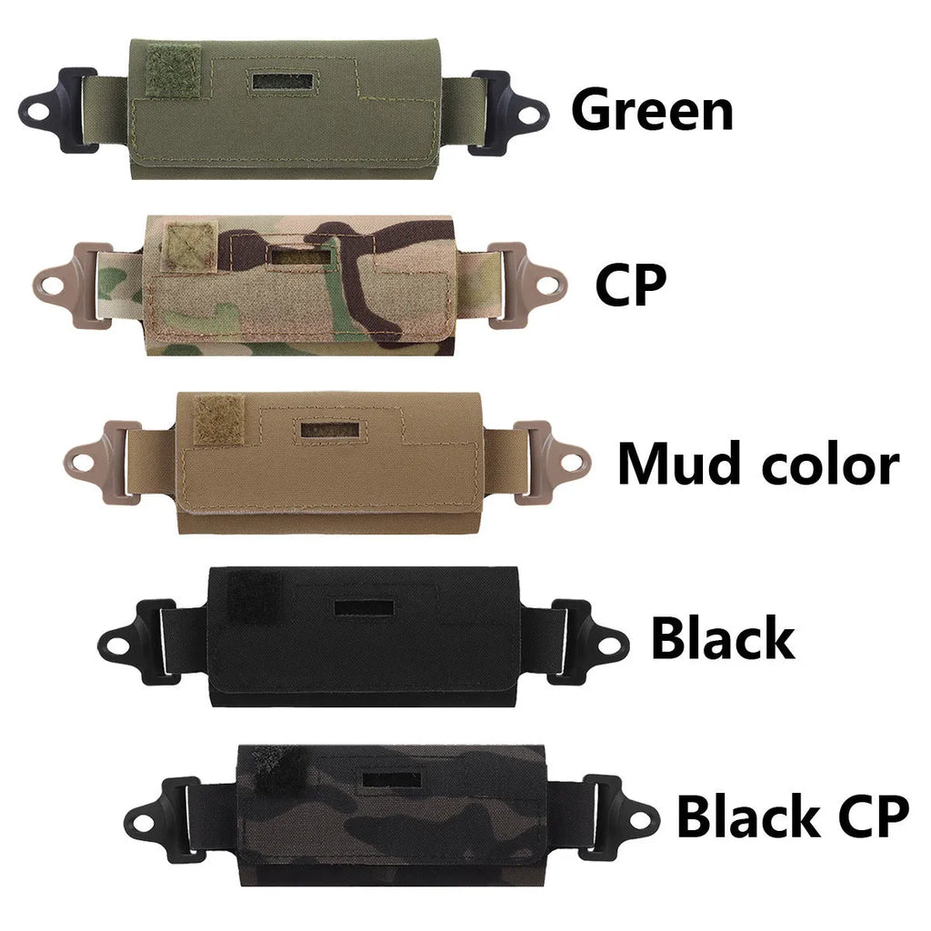 Outdoor Tactics metal helmet balance weight bag with five metal blocks in black colour on a helmet