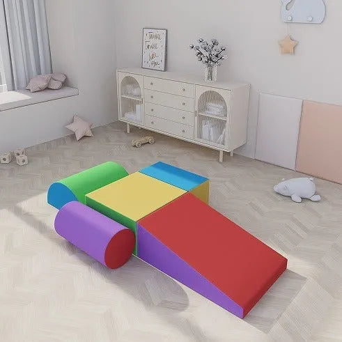 Parent child sensory integration training equipment soft toys for infants 0-2 years with synthetic leather jacket and sponge.
