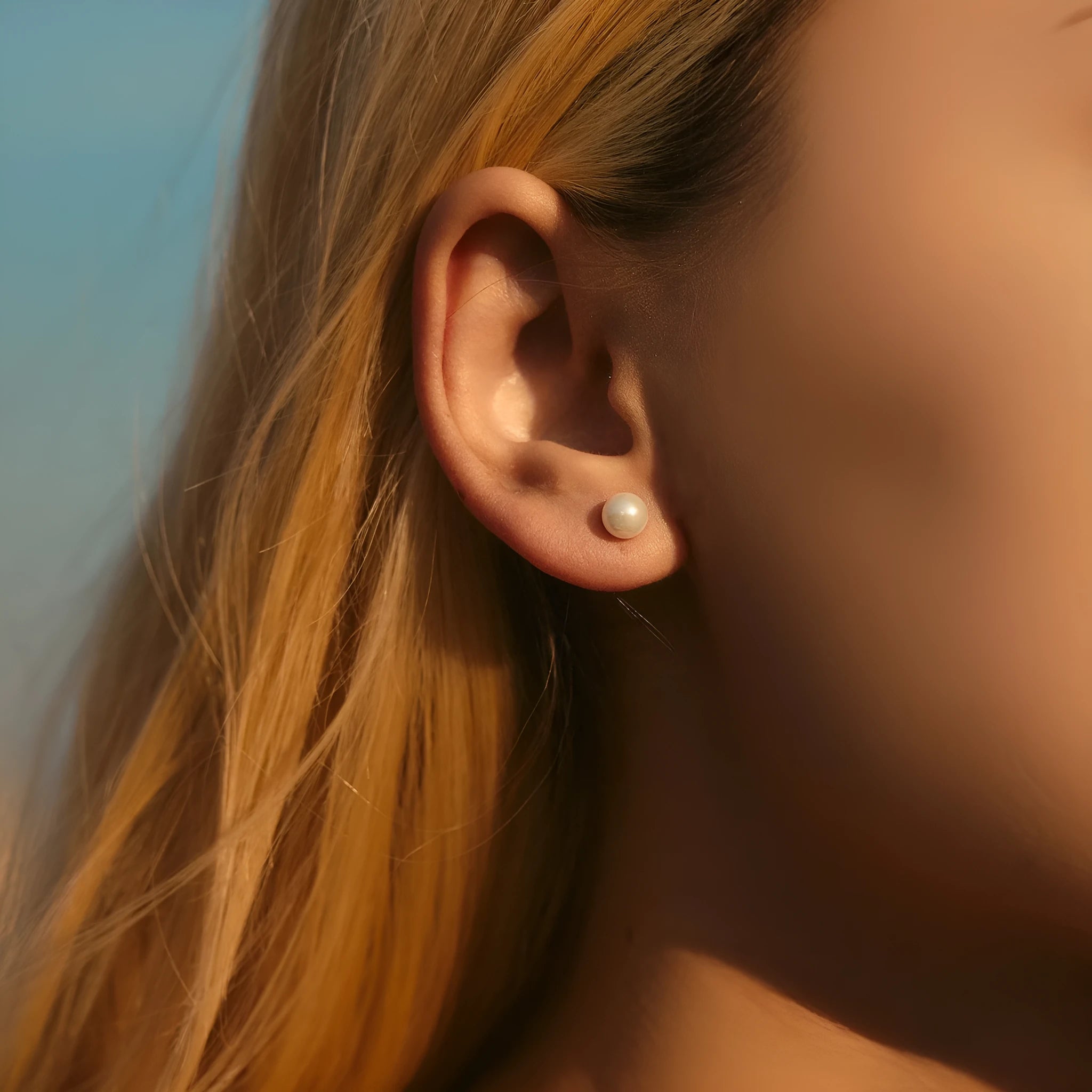 Light Luxury French Pearl Earrings for women in S925 sterling silver, diamond setting, available in 6MM to 14MM sizes, silver colour