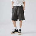 Men's lyocell casual shorts in apricot colour, loose fit, cotton blend fabric for summer wear