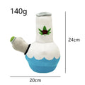 Kettle-shaped plush dog toy with squeaker, measuring 24cm with printed pattern design