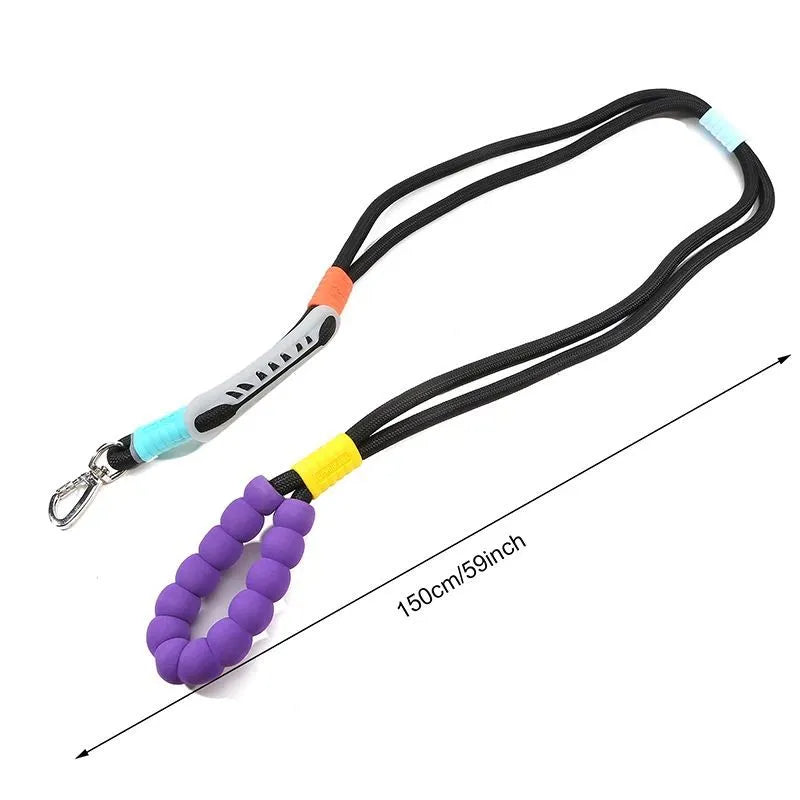 Dog leash with foam handle and 140cm nylon traction rope in choice of four colours