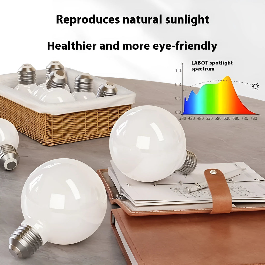 E27 LED bulb with full spectrum globe, 3W-15W tricolor variable light for bedroom eye protection