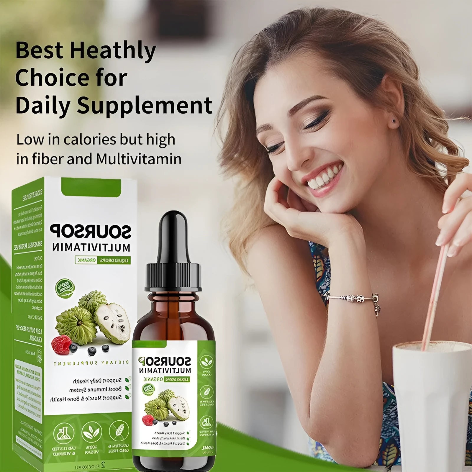 60ml bottle of annona prickly fruit and lychee flavour edible drops for adult consumption