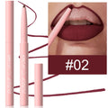 Velvet matte lip liner pencil in a display showing 12 different colour options