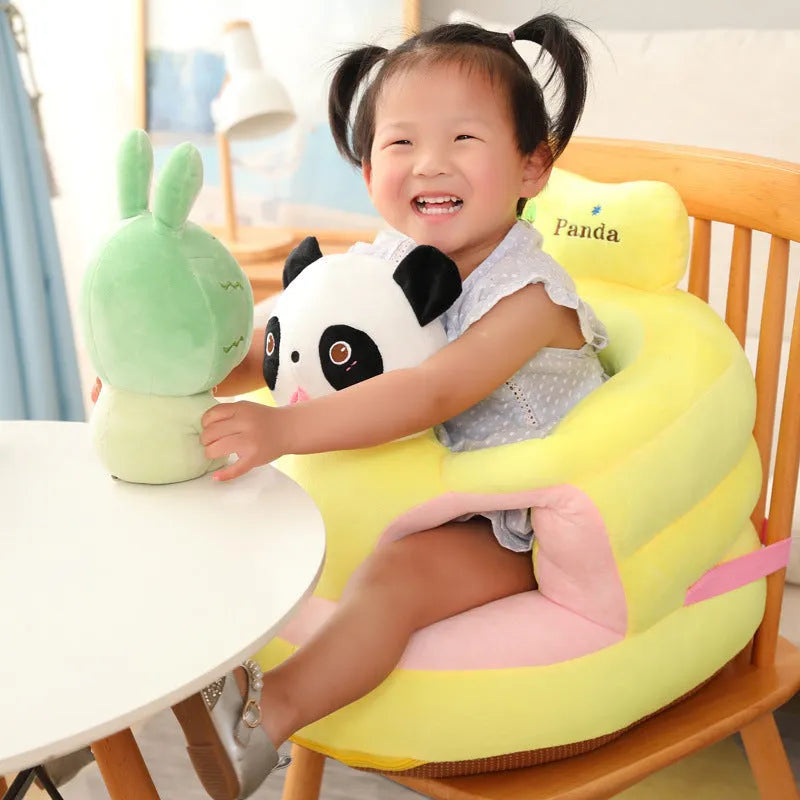 Anti-rollover baby sofa seat in plush cartoon animal design, 45 x 45 x 45 cm, PP cotton filled
