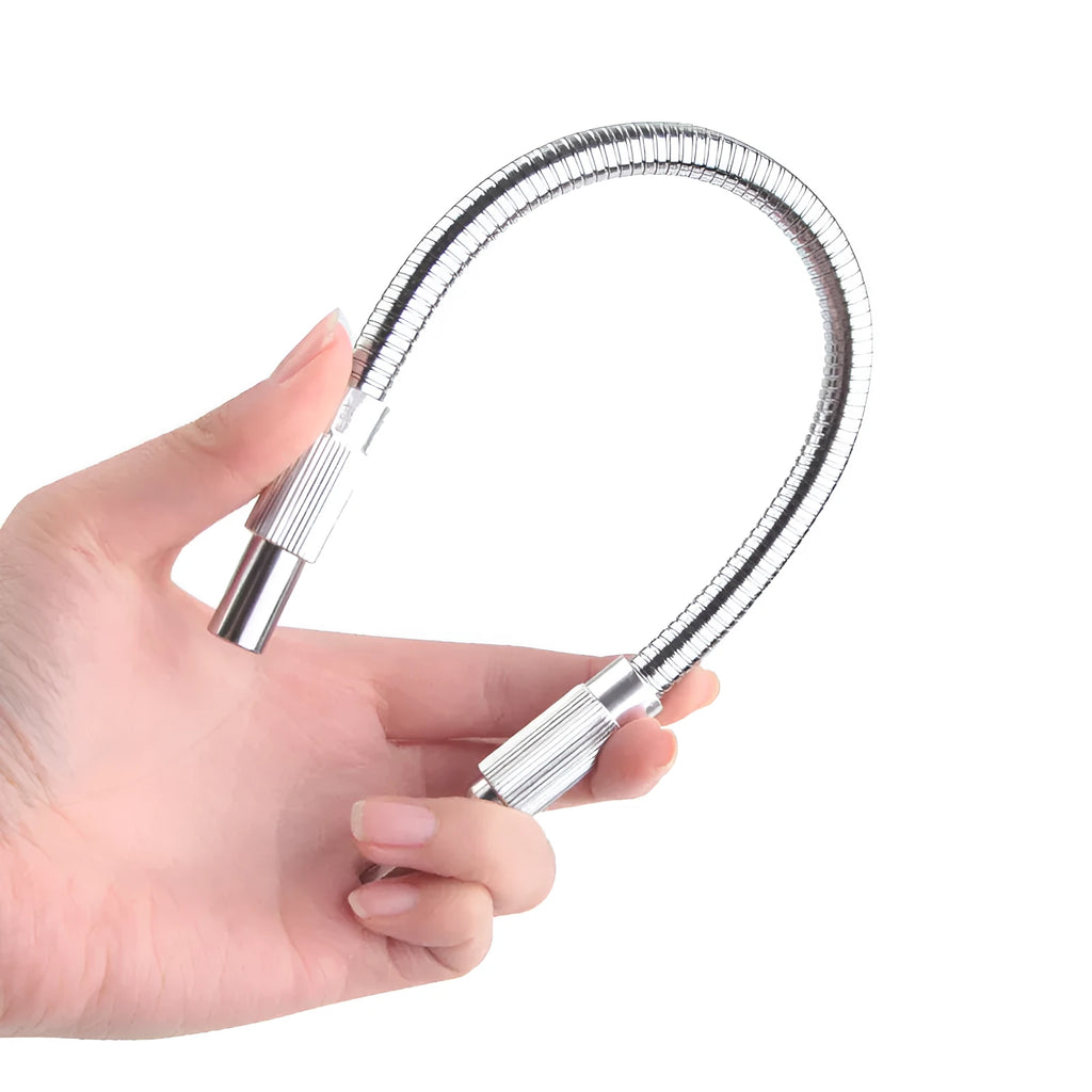 Silver metal flexible shaft for drill attachments with 6.35mm shank in four length options