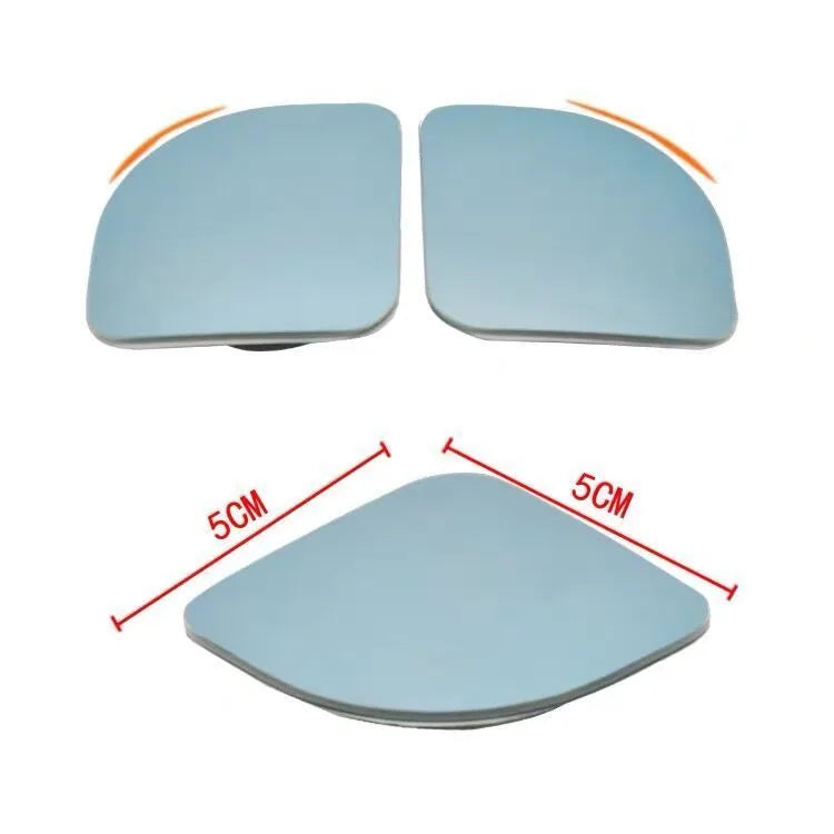 White car rearview mirror with 360-degree adjustment and no-edge glass construction for blind spot visibility