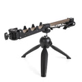 Aluminium alloy ice fishing rod holder bracket on a frozen lake.