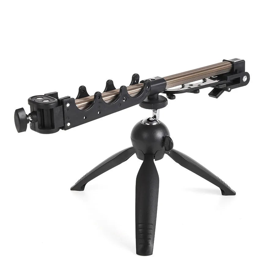 Aluminium alloy ice fishing rod holder bracket on a frozen lake.