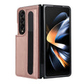 PU leather folding mobile phone case for Samsung Galaxy Z Fold with bracket, available in six colours.