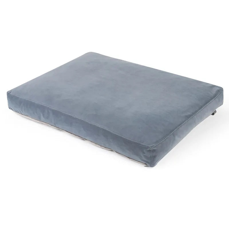 Thickened warm dog kennel pad with removable cotton cover in dark grey colour on floor