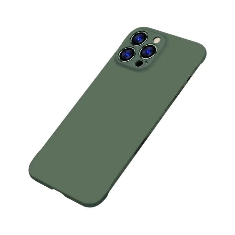 Ultra-thin frameless silicone phone case for iPhone 15 Pro Max in Graphite Black