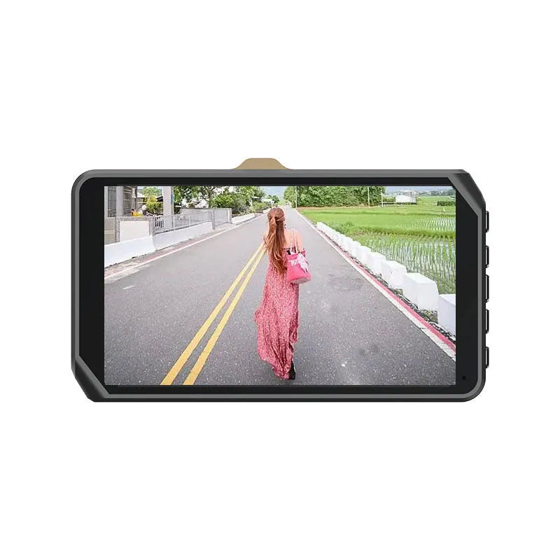 4 inch front and rear dual lens car dash cam with touch screen display