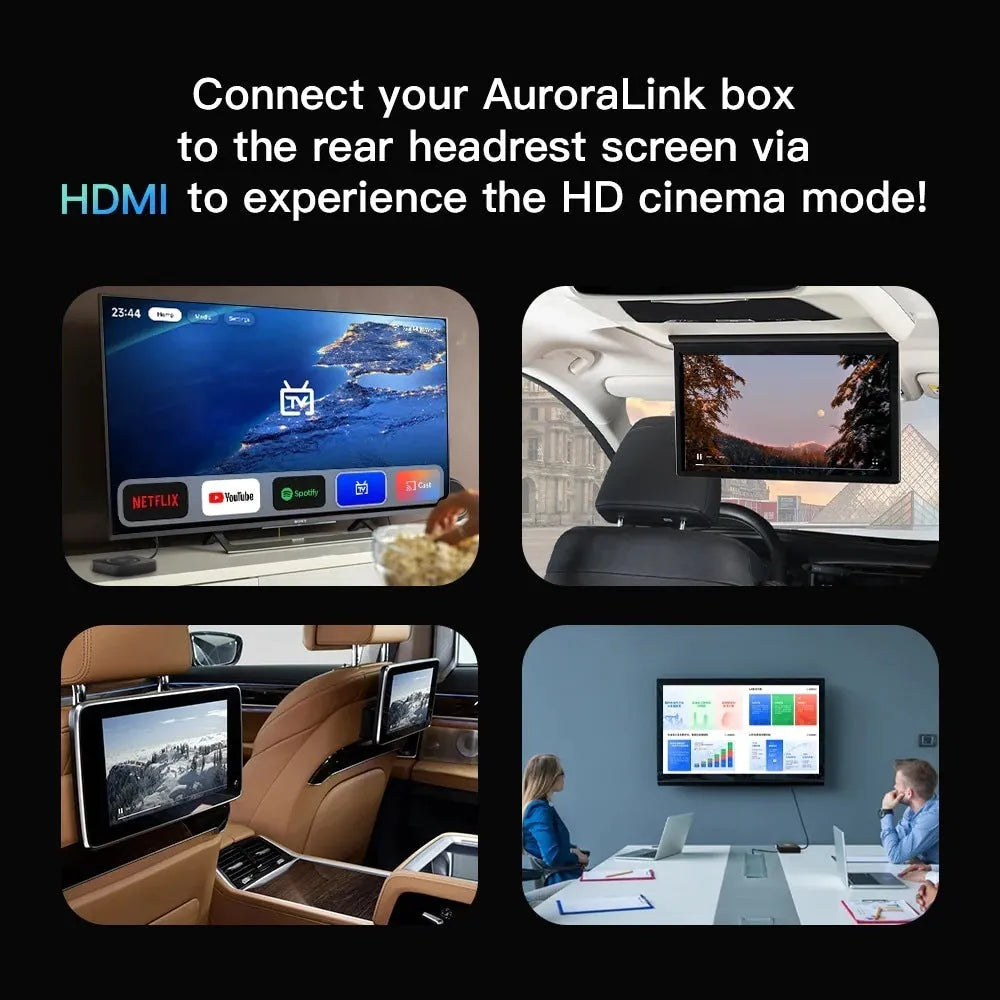 Plastic car mounted projector AI-900-RK with USB and HDMI ports for wireless CarPlay Android Auto and YouTube video
