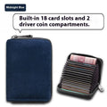 Men's suede card holder anti-degaussing in advanced gray with 11 card slots and expansion design