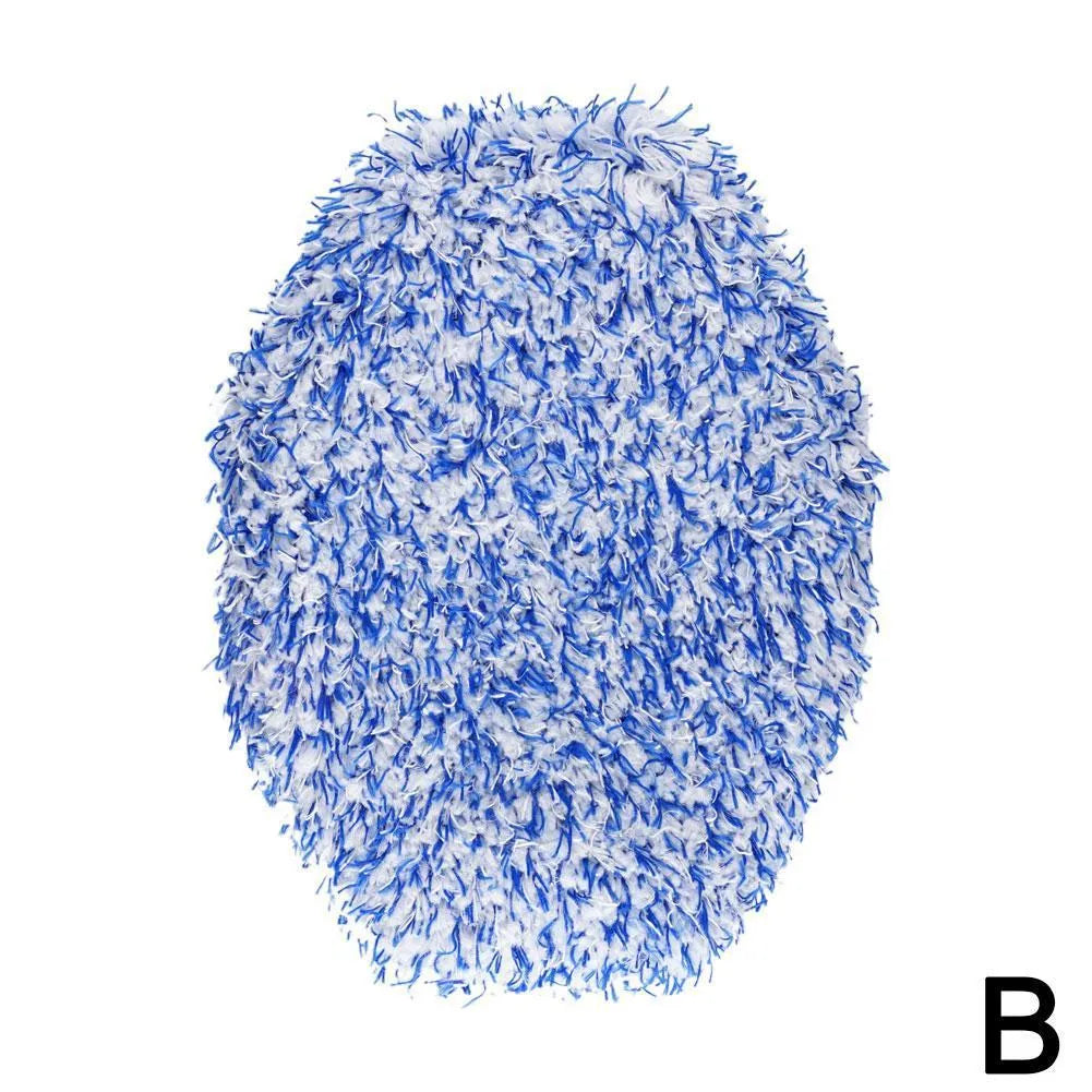 Replacement microfiber cloth cover for a long-handle flat mop or car wash brush.