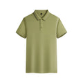 Men's navy blue short-sleeved polo shirt made from quick-dry polyester fabric for summer.