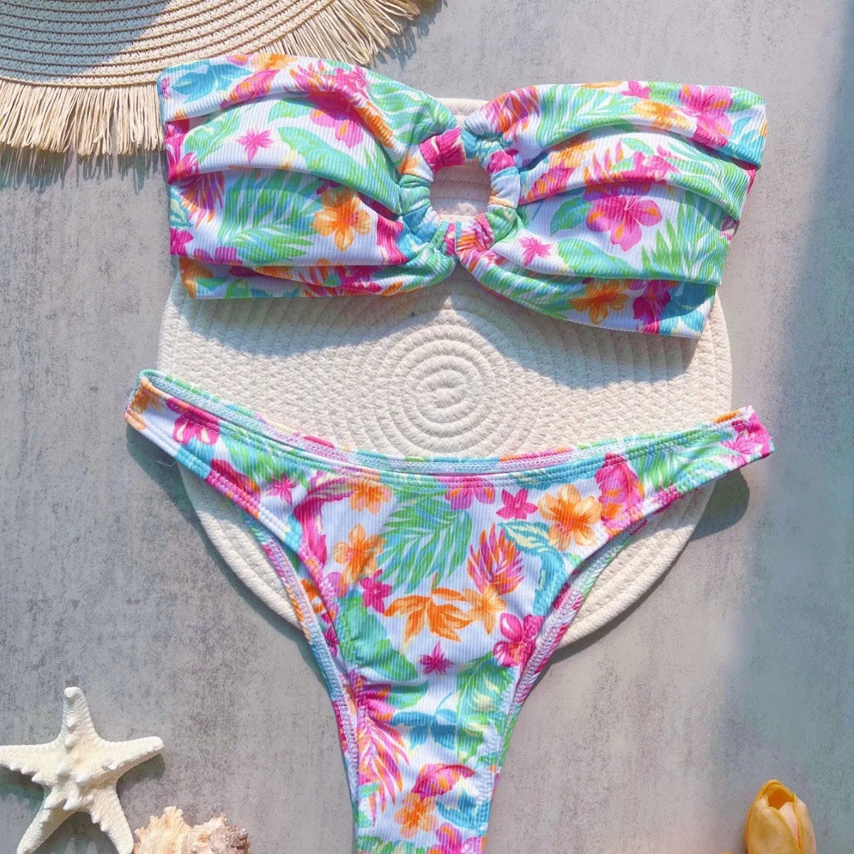 Sunken stripe printed sexy split swimsuit for women in RT6117 colour, nylon polyester blend, sizes S M L