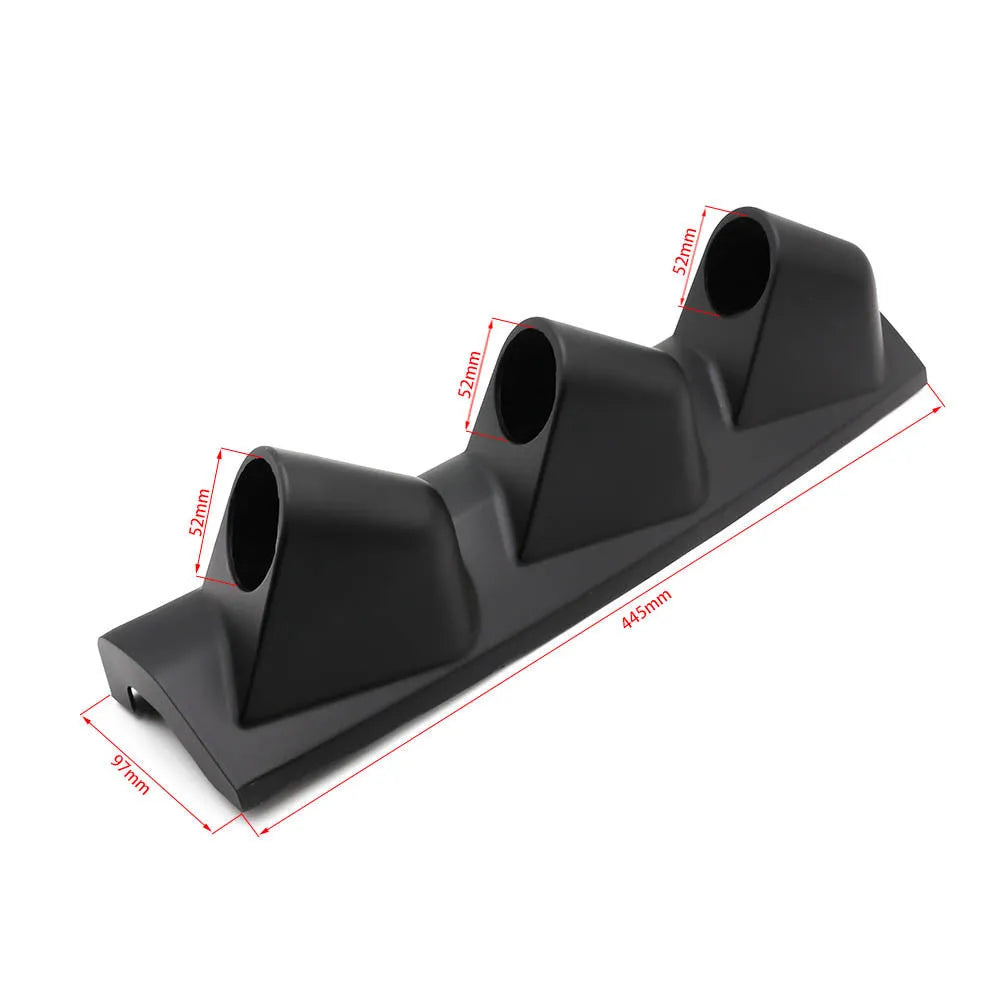 Black three-hole 52mm instrument mounting stand for car dashboard installation