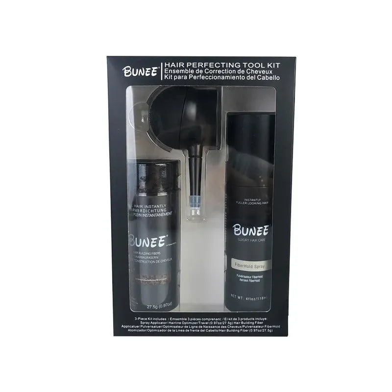 Hair fibre powder 275g three-piece styling set with dense fibre, special nozzle and shaping spray