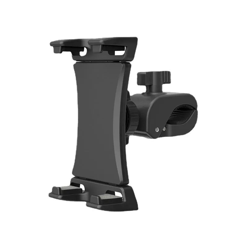 Universal bicycle handlebar spinning bracket in black ABS material for mobile phones and tablets