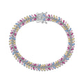 S925 sterling silver women's bracelet platinum colour with zirconium accents geometric round ring style 16cm size