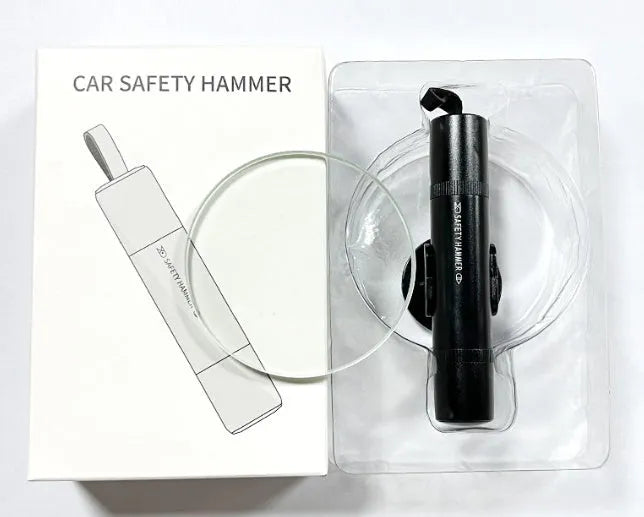 Aluminium alloy car emergency hammer with 4-in-1 safety functions including window breaker