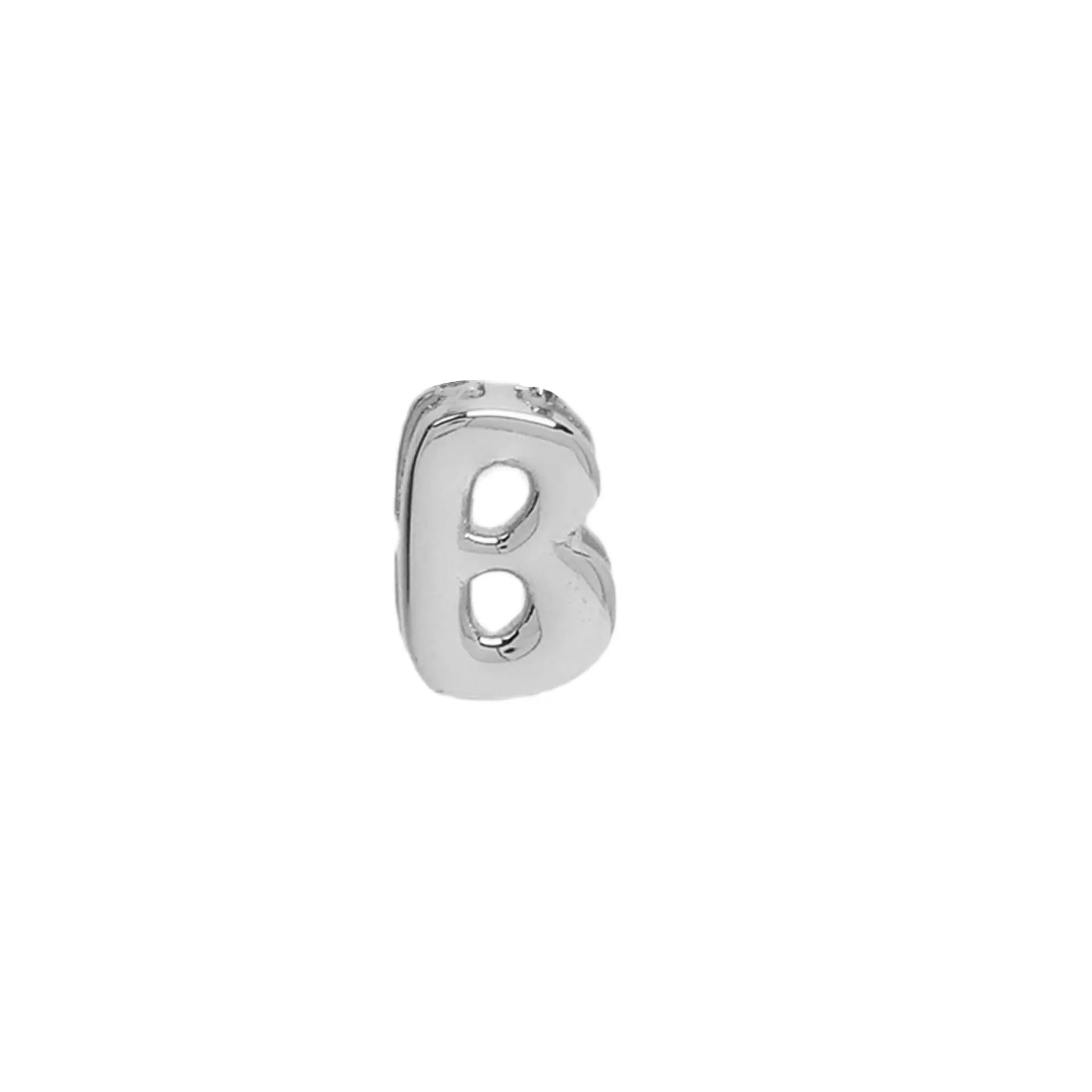 18k brass smooth surface bubble DIY letter bracelet with gold electroplated finish and letter pendant on white background