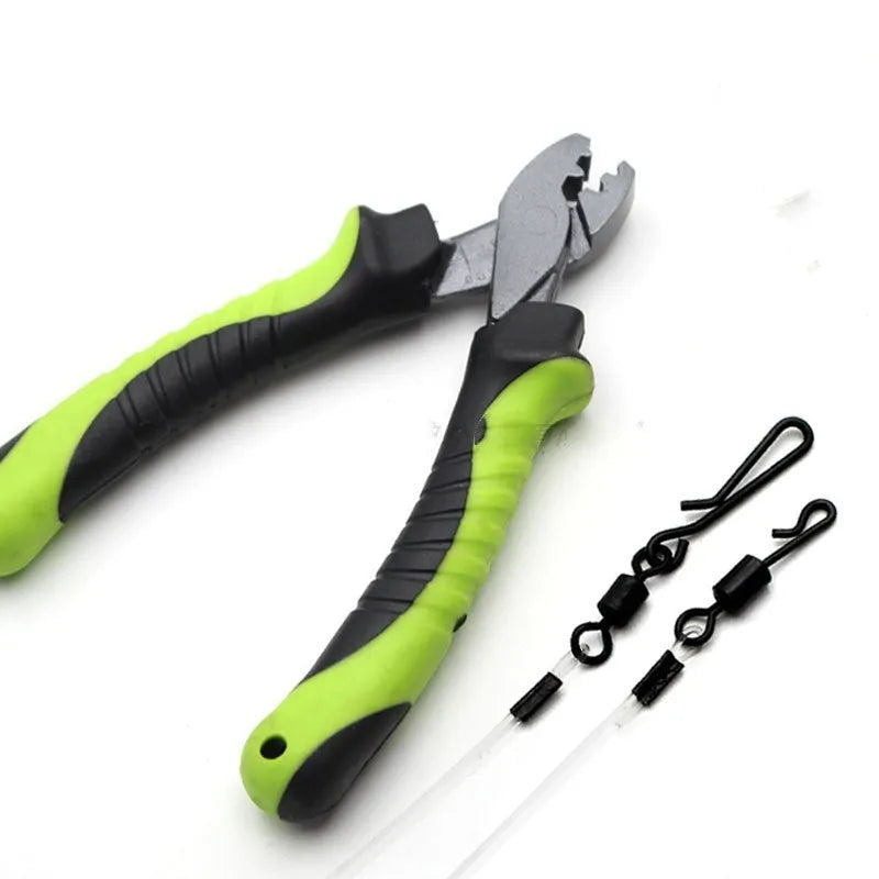 Green corrosion-resistant fishing cable cutters or pliers for cutting line and light wire